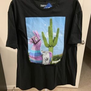 Fortnite Loot Llama Cactus Black T-Shirt XL 46-48